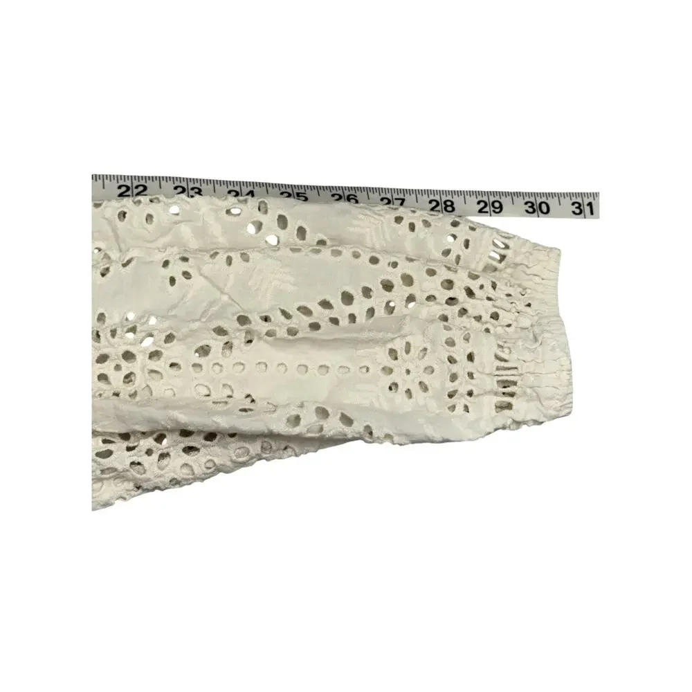 Maurices XXL Cream Eyelet Lace Sleeve Boho Blouse - Picture 6 of 6